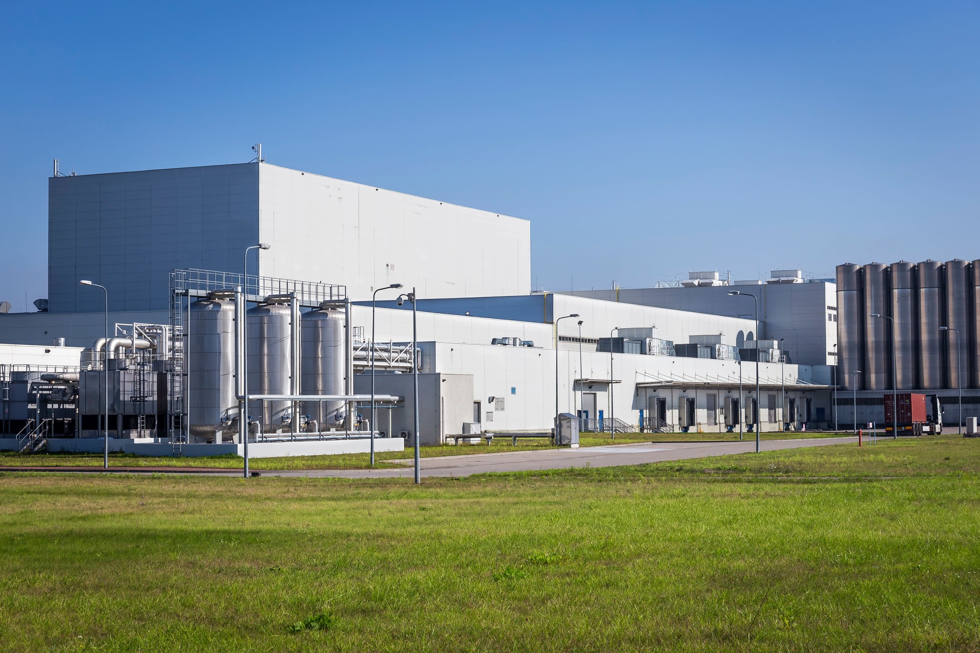 White buildings of modern factory